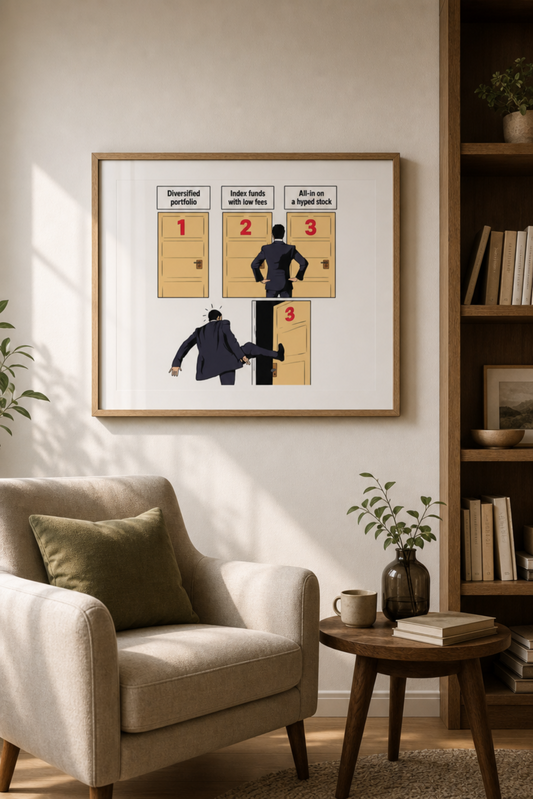 "Door 1, 2, 3" decision-making matte poster