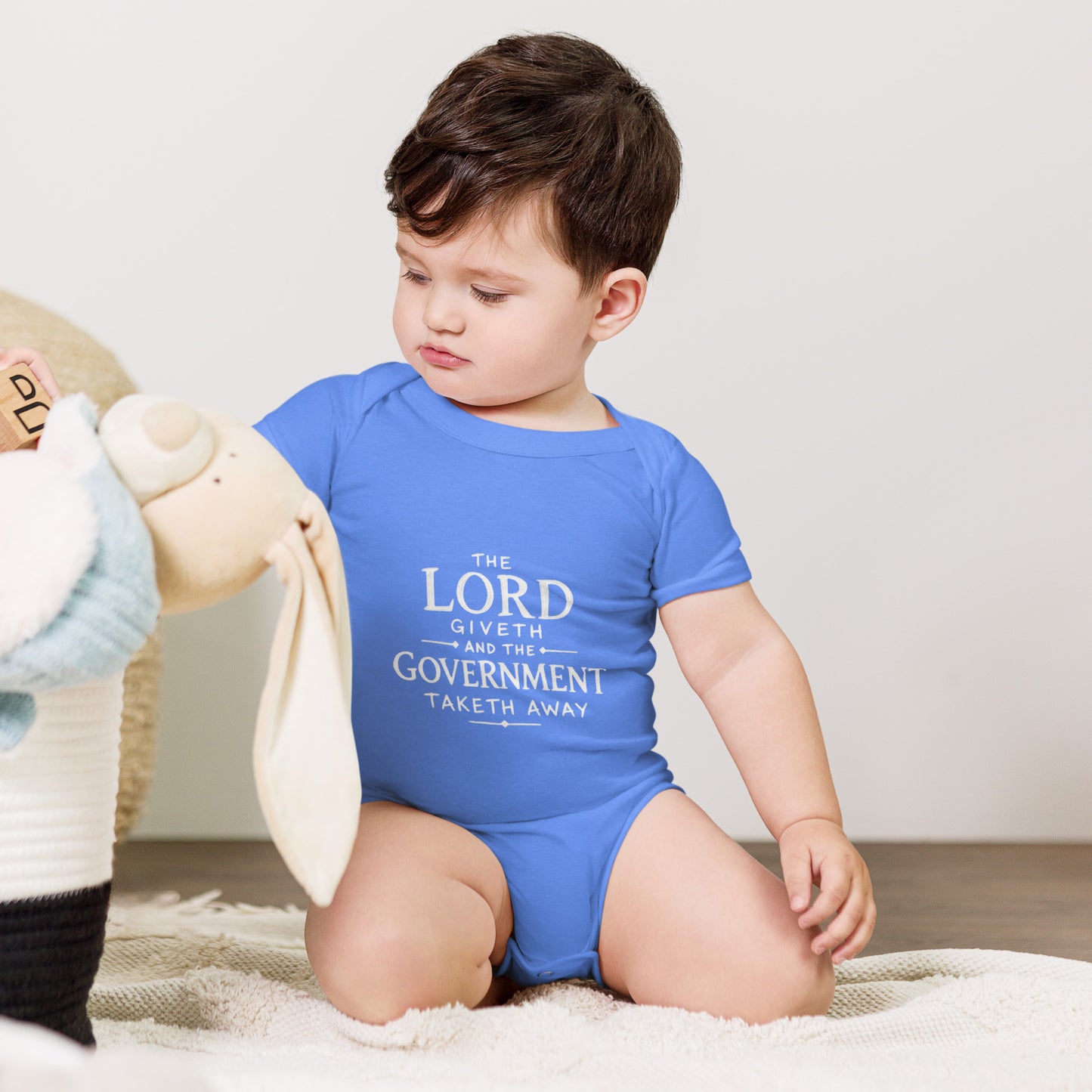 Baby bodysuit with the words The Government Taketh Away