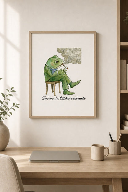 "Offshore Accounts" finance-humor matte poster