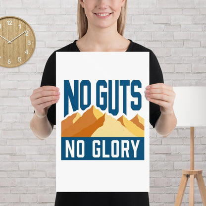 "No Guts No Glory" investing matte poster