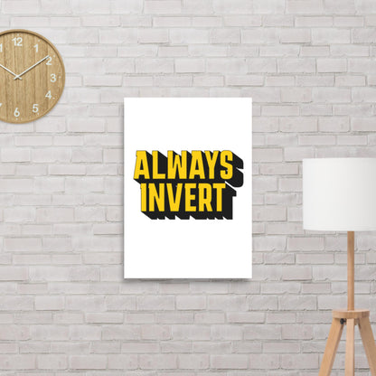 "Always Invert" Charlie Munger-inspired matte poster