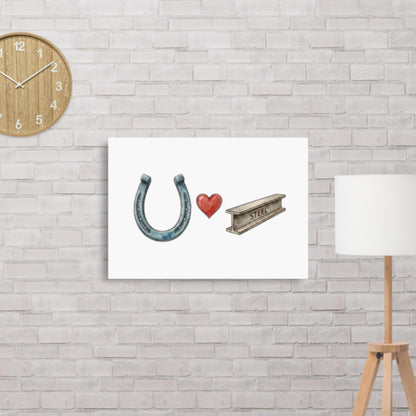 Wall Street "Blue Horseshoe loves Anacott Steel" matte poster