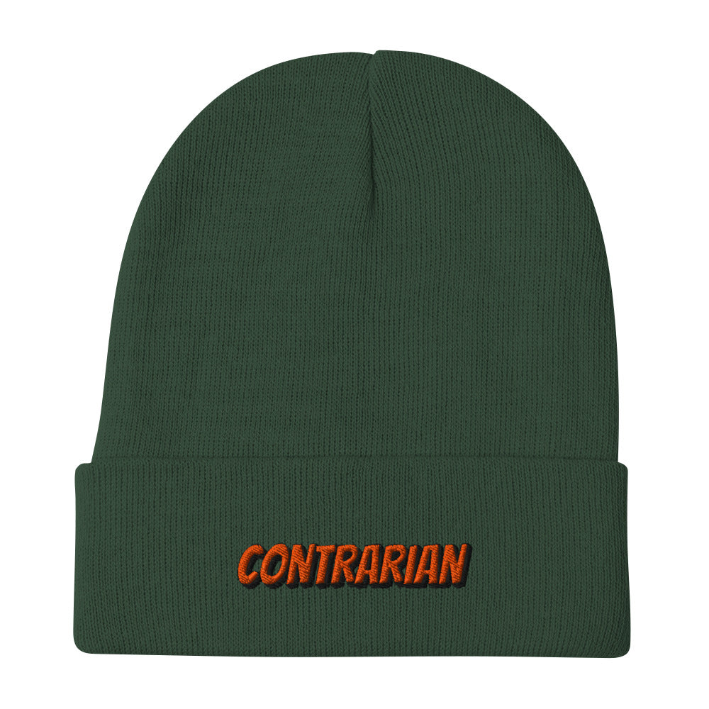 "Contrarian" investor knit beanie