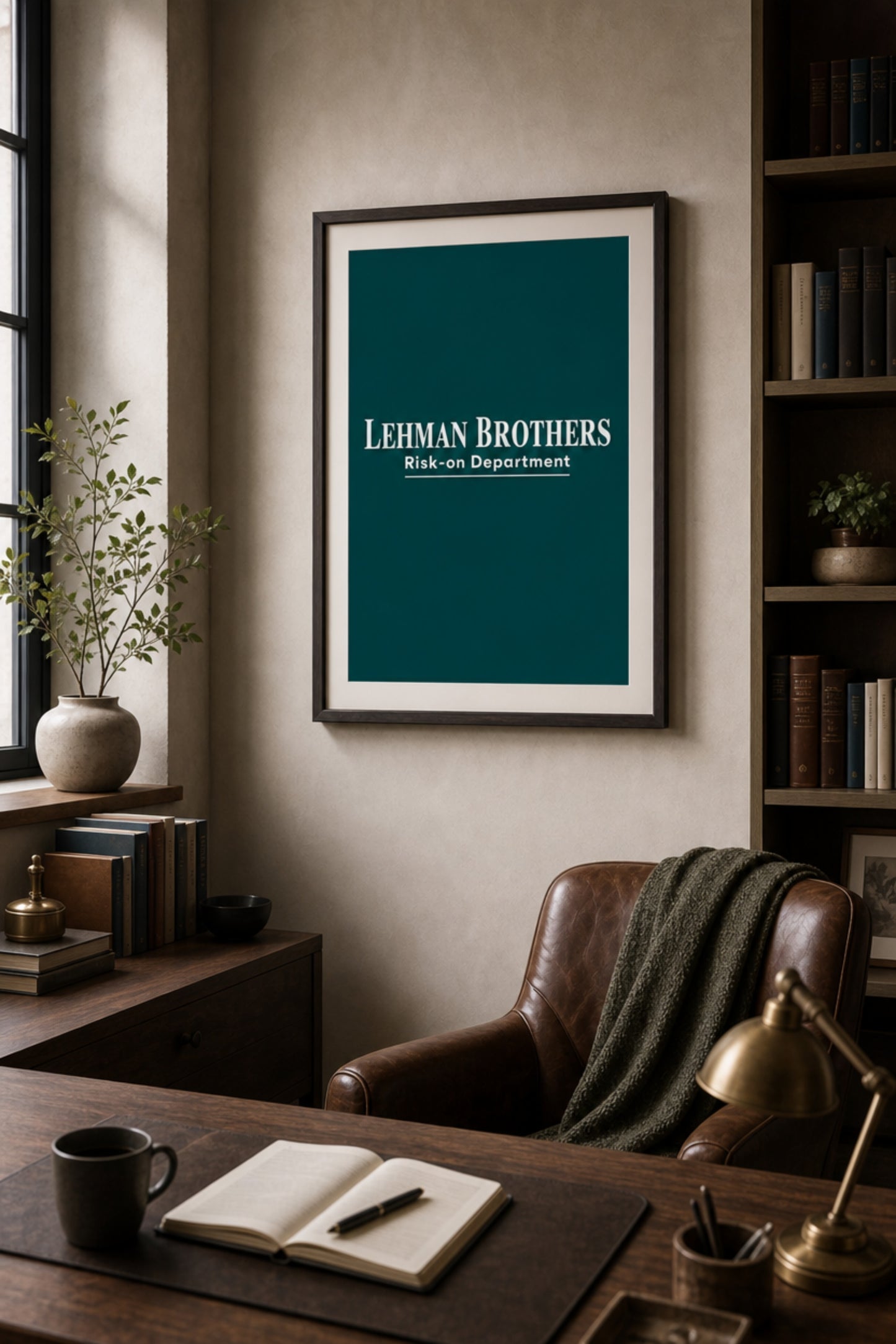 "Lehman Brothers Risk-on Department" finance humor matte poster
