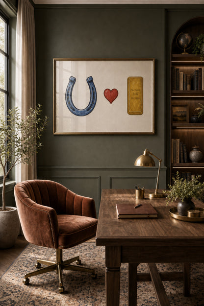"Blue Horseshoe loves Gold" Wall Street-inspired matte poster