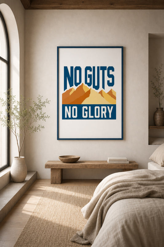 "No Guts No Glory" investing matte poster