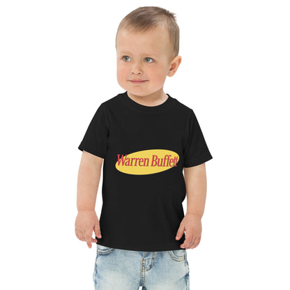 Toddler t-shirt with a stylised portrait design of a well-known value investor