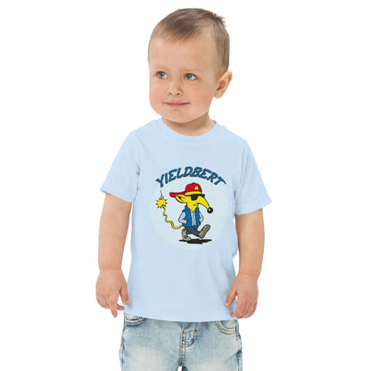 Toddler t-shirt with a character design and the name Yieldbert