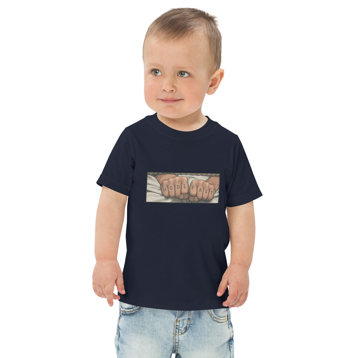 Toddler t-shirt with the words HODL Fast in bold lettering
