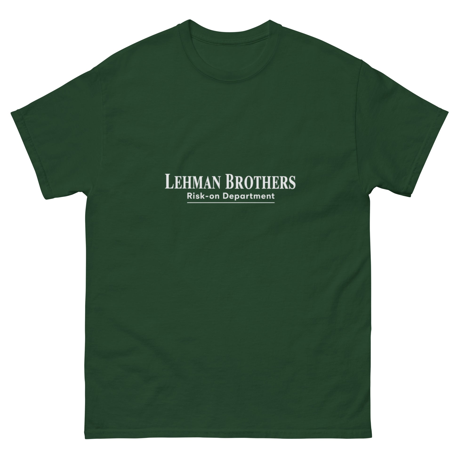 "Lehman Brothers Risk-on Department" unisex t-shirt