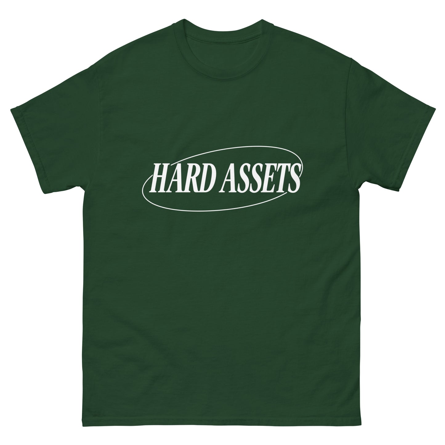 Unisex cotton t-shirt with Hard Assets commodity investing design
