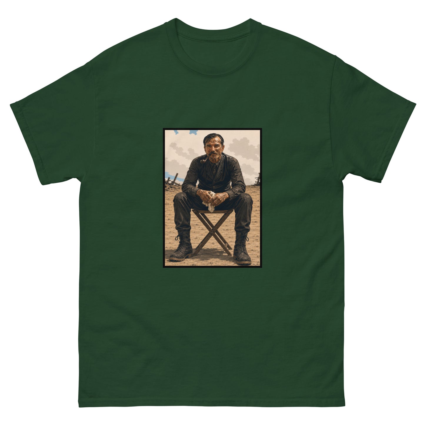 Unisex t-shirt with oil industry illustration and The Oil Man text design