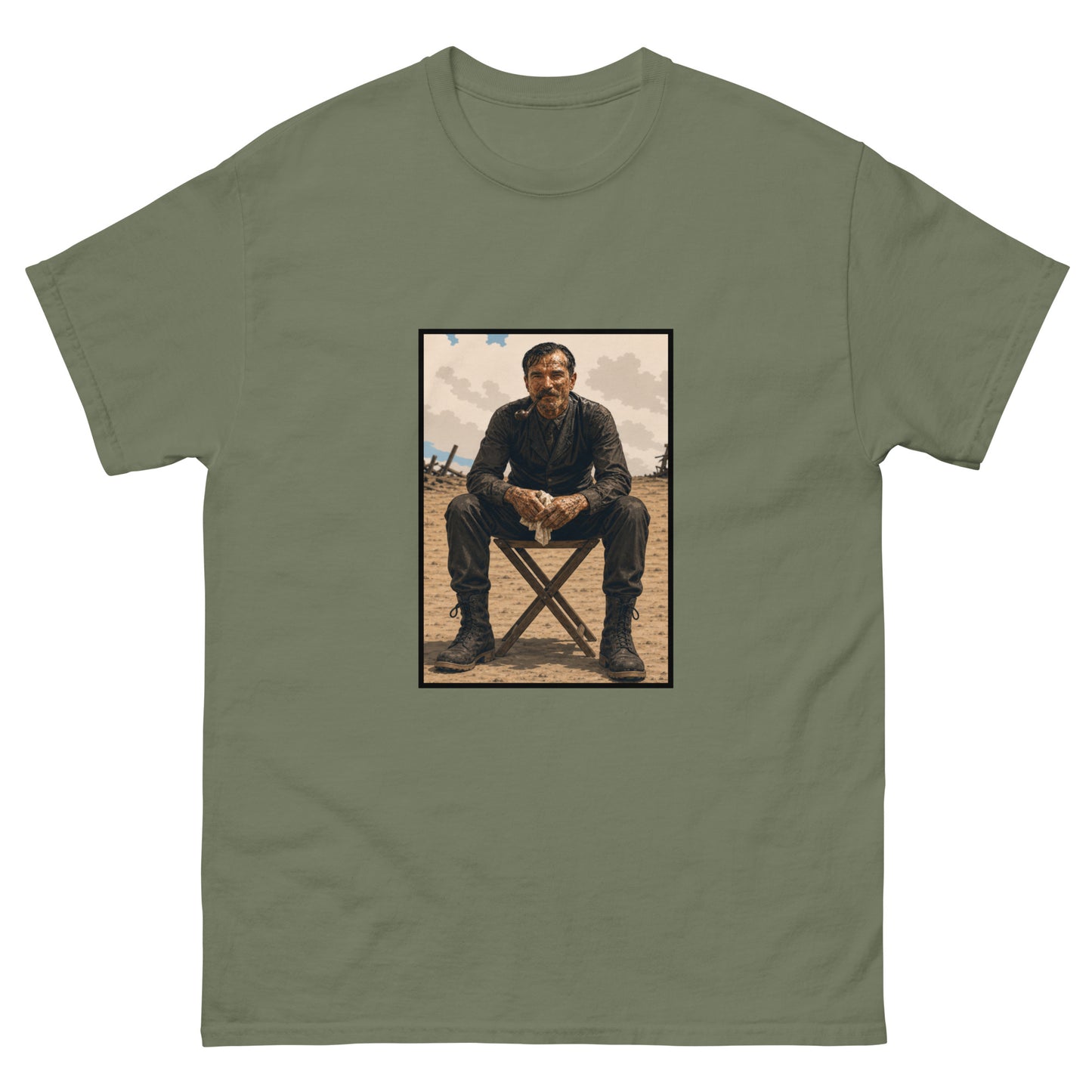 Unisex t-shirt with oil industry illustration and The Oil Man text design
