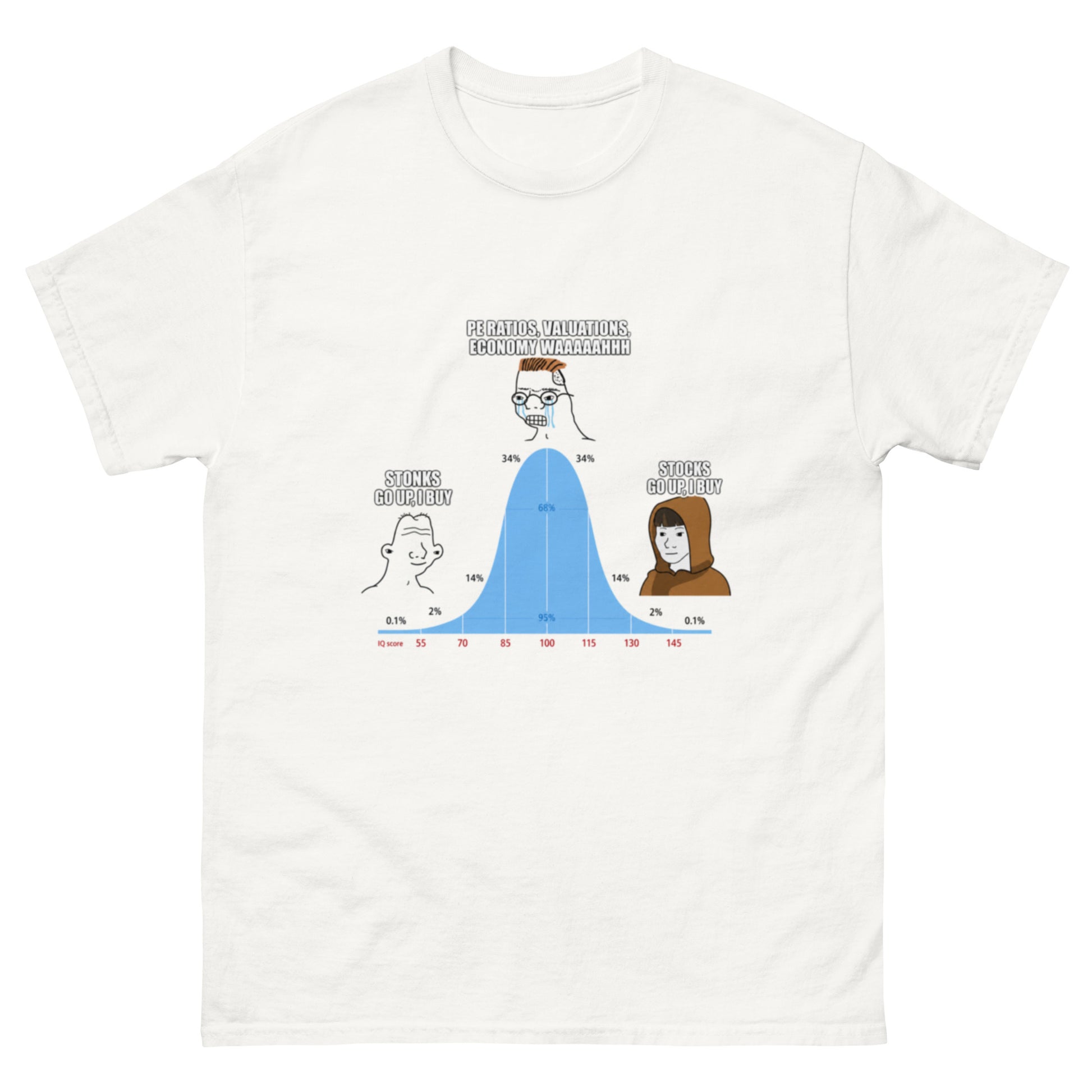 "Stonks go up" investing-humor unisex t-shirt