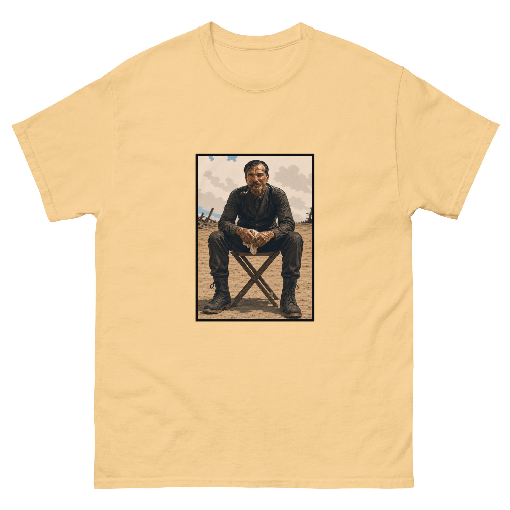 Unisex t-shirt with oil industry illustration and The Oil Man text design