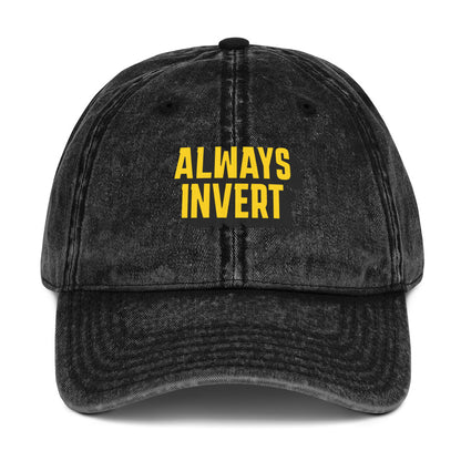 "Always Invert" Charlie Munger-inspired vintage cotton twill cap