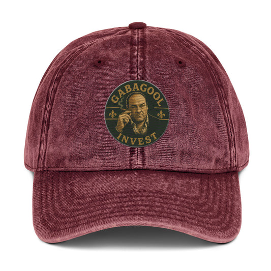 "Gabagool Invest" Sopranos-inspired vintage cotton twill cap embroided