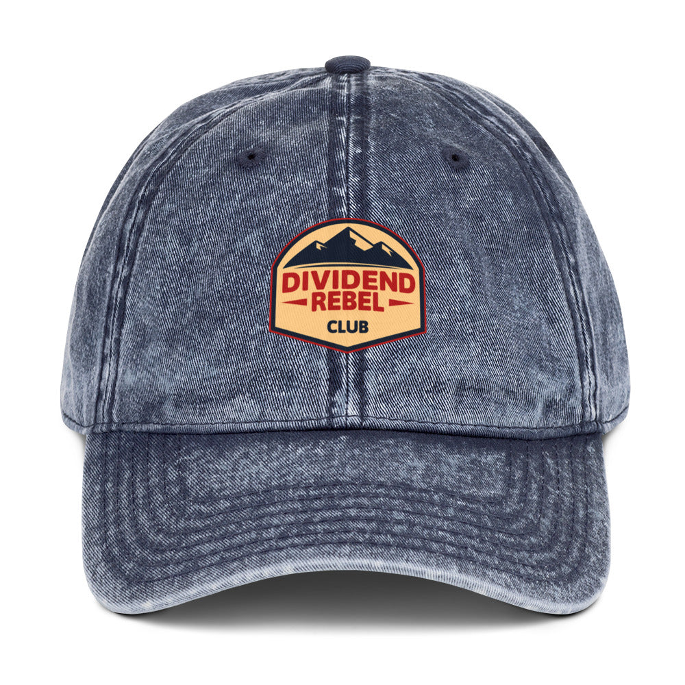 "Dividend Rebel Club" investing vintage cotton twill cap