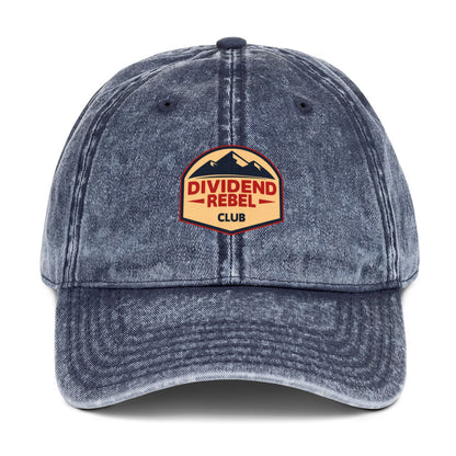 "Dividend Rebel Club" investing vintage cotton twill cap
