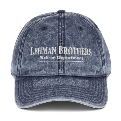 "Lehman Brothers Risk-on Department" vintage cotton twill cap