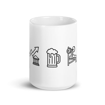 "Trinity" stocks, gym and beer lifestyle ceramic mug