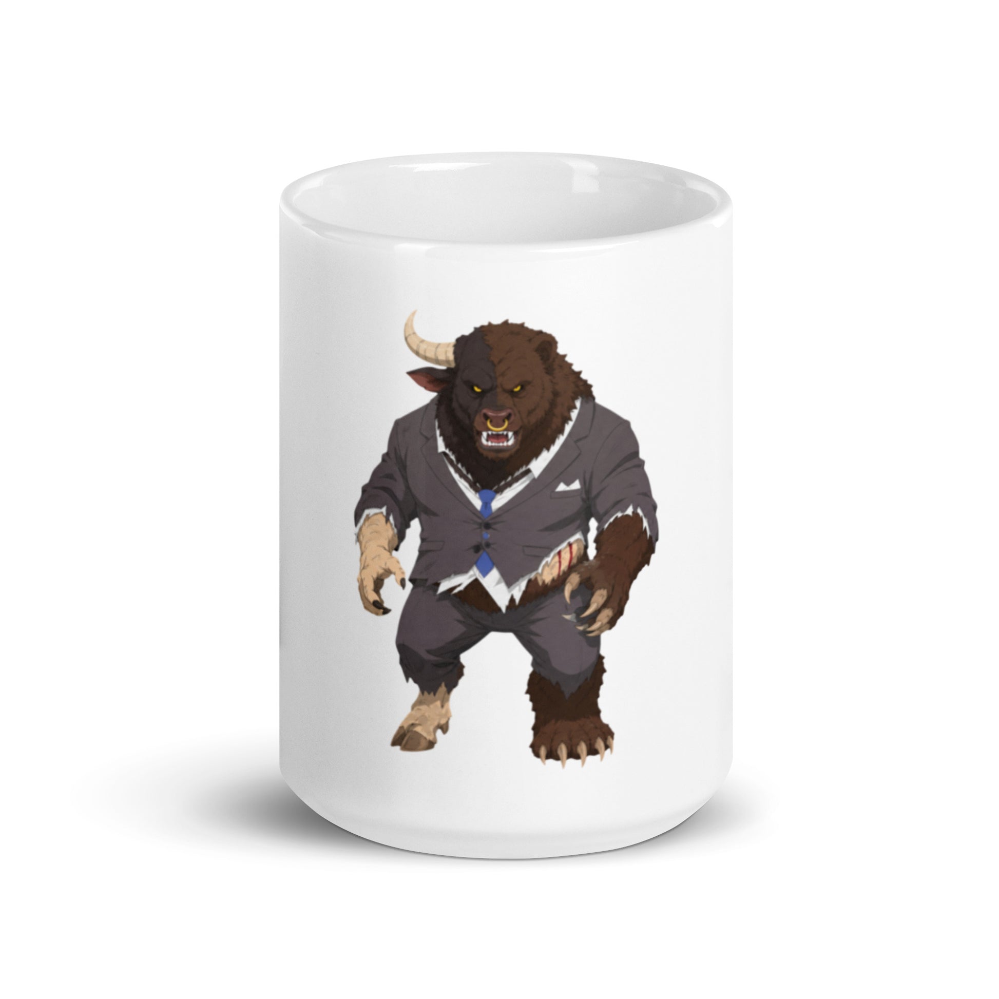  "Bull Bear Man" South Park ManBearPig-style ceramic mug
