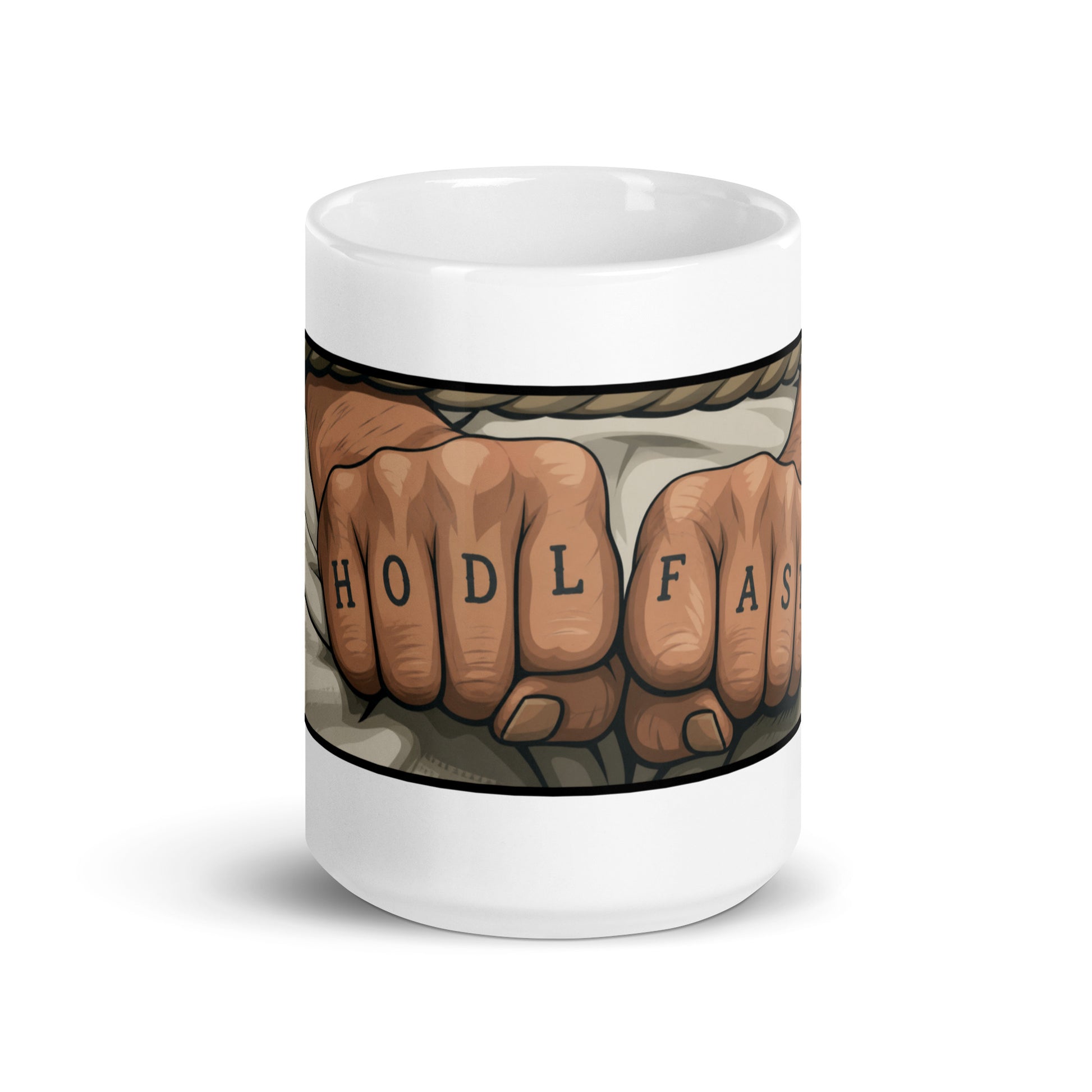 "HODL Fast" crypto diamond-hands ceramic mug